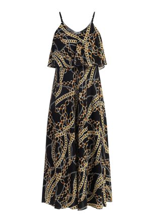 Faina Maxi-jurk met all-over print Dames zwart