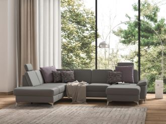 Sit&more Wohnlandschaft »Padua U-Form« inklusive Sitztiefenverstellung, Armteilfunktion und Federkern