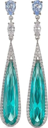 Anabela Chan 18kt white gold Shard multi-stone earrings - women - Lab-Grown Simulated Paraíba Tourmaline/Lab-Grown Simulated Aquamarine/Lab-Grown