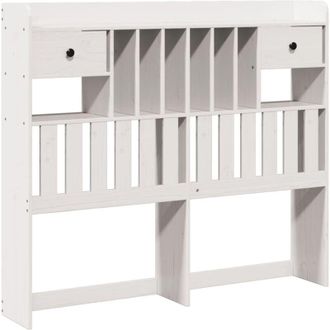 vidaXL Cabecero De Cama Almacenaje Madera Maciza Pino Blanco 135 Cm Vidaxl