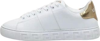 Versace Schoenen, Dames, Wit, 39 EU, Polyester, Greca Sneakers