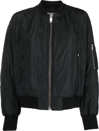 Undercover embroidered-design bomber jacket - women - Wool/Acrylic/Nylon/Polyester/Polyurethane/Cupro - 1 - Black