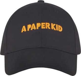 A Paper Kid Geborduurde Baseballpet - Heren - Petten - Zwart - ONE Size - Polyester - Accessoires