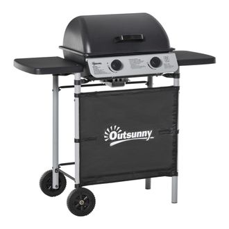 OUTSUNNY Barbacoa de gas 104x49x99 cm negro