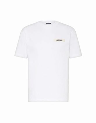 Jacquemus Mens Jacquemus The Gros Grain Logo T Shirt White - Size: 38