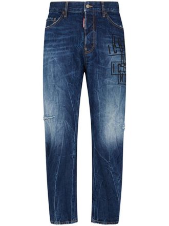 Dsquared2 Jeans dritti con stampa - Blu