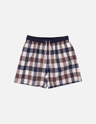Aquascutum Mens Aquascutum Macro Iconic Volley Swim Shorts Club Check - Navy - Size: 36/32