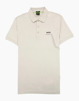 HUGO BOSS Mens Hugo Boss Paddy 3 Regular Fit Polo Light Beige 271 - Tan - Size: Regular/36