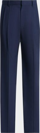 Balmain Men & apos;s Straight Leg Double-Pleated Trousers