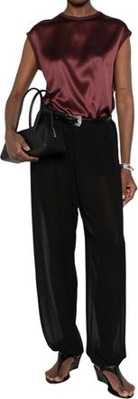 Brunello Cucinelli Maroon Round Neck Top