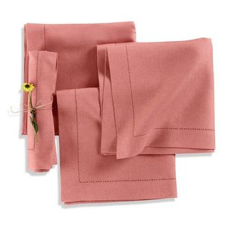 Solino Home Linen Dinner Napkins - Medium Weight Hemstitch, 20 x 20 in Dusty Rose at Nordstrom, Size Large