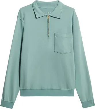 Fortela Yale Cotton Zip Sweatshirt in Acquamarine at Nordstrom, Size Xx-Large