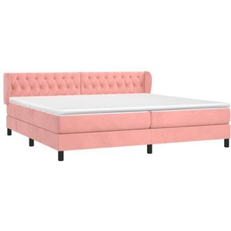 vidaXL Vidaxl - Cama Box Spring Con Colch&oacute;n Terciopelo Rosa 200x200 Cm