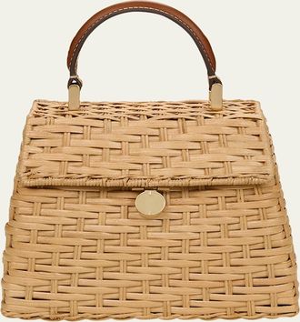 Cult Gaia Sybil Flap Rattan Crossbody Bag