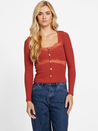 Guess Lima Lace-Trim Top
