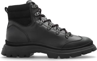 Hogan Leren enkellaarzen - Heren - Veterlaarzen - Zwart - 41 EU - Leer - Schoenen