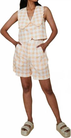 Rachel Antonoff Kokomo Bermuda Short In Apricot Tablecloth