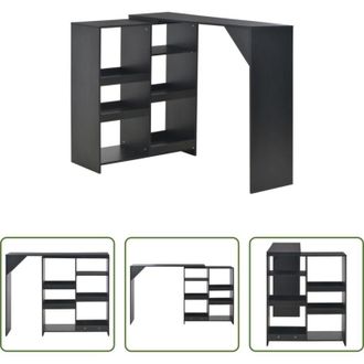 vidaXL Scaffale mobile - Tavolo da Bar con Scaffale Mobile Nero 138x39x110 cm