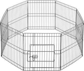 Yaheetech Yaheetech - 8pcs Vallas Para Perros Metalicas Corral Vallas Jaulas Para Animales Peque&ntilde;os Parque Para Mascotas Cachorros Corral Plegable 61x52cm