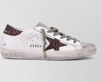 Golden Goose superstar sneakers glitter heel star detail