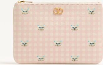 Valentino Garavani Pochette VLogo Signature In Vitello Granato Le Chat De La Maison Donna ROSA/AVORIO UNI