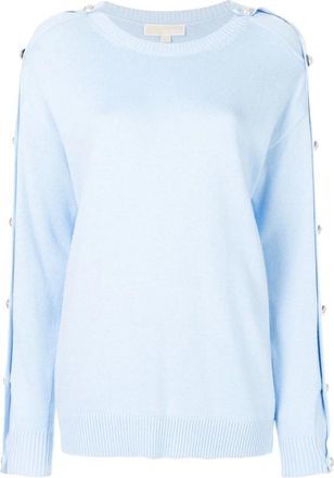 Michael Kors Crew Neck Sweater - Dames - Ronde hals truien - Blauw - M - Katoen - Truien & Vesten