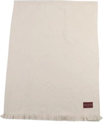 Gucci Pre-owned Scarves, female, Beige, Size: ONE SIZE Pre-owned Silk Scarf