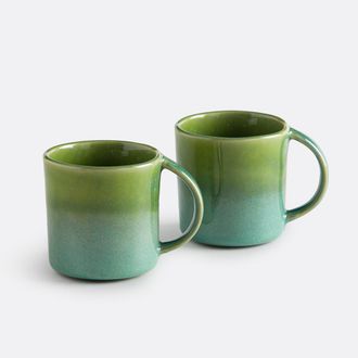 La Redoute Interieurs Set van 2 mokken van ge&euml;mailleerd steengoed, Ikora