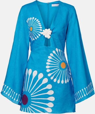 Cala de la Cruz Vera floral linen minidress