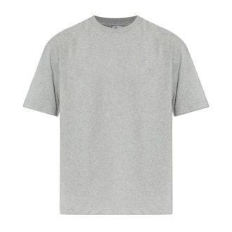 Etro Tops, Heren, Grijs, XL, Katoen, T-Shirt Met Geborduurd Logo