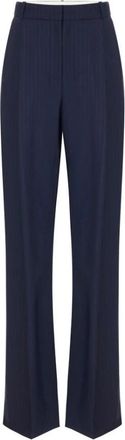 Elisabetta Franchi Palazzo Broek - Dames - Wijde Broeken - Blauw - XS - Wol - Broeken