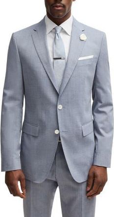BOSS Hutson Wool Blend Sport Coat in Light Blue at Nordstrom Rack, Size 42 R