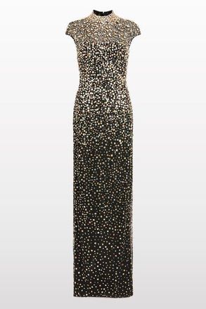 Jenny Packham Treasure Beaded Maxi Dress in Liquorice at Nordstrom, Size 12 Uk
