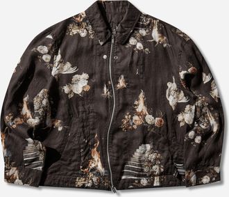 Undercover Men s Emma Bennett All-Over Print Linen Jacket Black