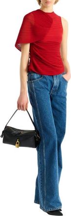 Balmain Sleeveless asymmetrical viscose top in Red at Nordstrom, Size 36