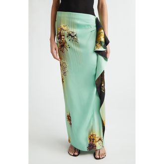 Proenza Schouler Cella Ruffle Cady Skirt in Glass Multi at Nordstrom, Size 10