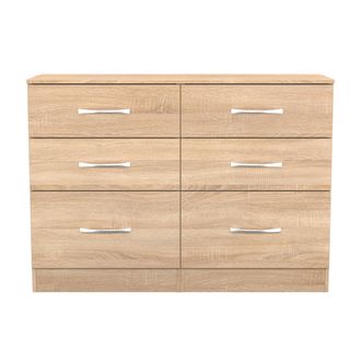 Welcome Furniture Alton Ready Assembled 6 Drawer Wide Chest in Bardolino Oak - Welcome Furniture | TJ Hughes