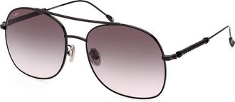 Tod's TO0357 01B Womens Sunglasses Black Size 58