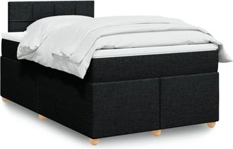 vidaXL Cama Box Spring Con Colch&oacute;n Tela Negro 120x200 Cm Vidaxl