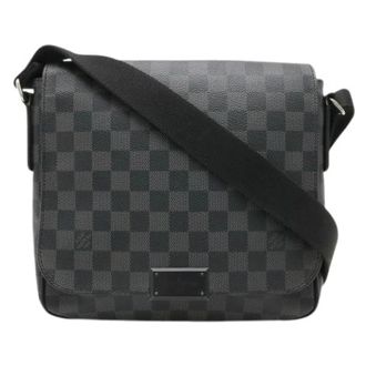 Louis Vuitton Pre-owned Cross Body Bags, male, Black, Size: ONE SIZE Pre-owned District PM Damier Graphite Shoulder Bag