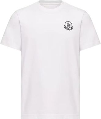 Moncler T-shirts en Poloshirts - Heren - T-shirts - Wit - M - Katoen - Tops