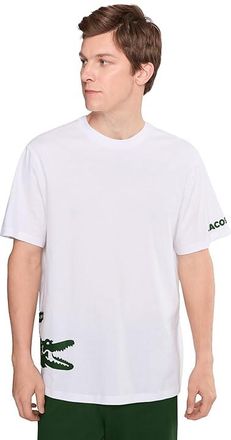 Lacoste Printed Cotton Loungewear T-shirt Mens Jumpsuit & Rompers One Piece White/Green : XXL (EUR 8)