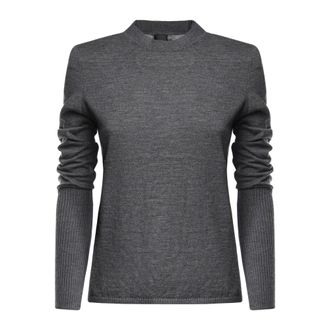 Pinko Round-neck Truien - Dames - Ronde hals truien - Grijs - M - Truien & Vesten