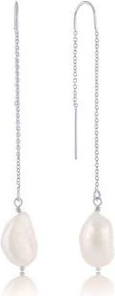 Set & Stones Sabina Pearl Threader Earrings in Silver /White at Nordstrom