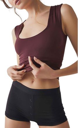 Free People Clean Lines Seamless Muscle Fit Camisole in Chocolate Merlot at Nordstrom, Size X-Small