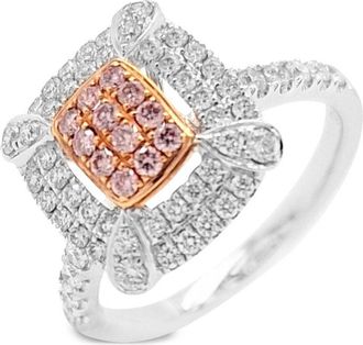 HYT Jewelry Anello in oro bianco 18 carati e platino con diamanti - Argento