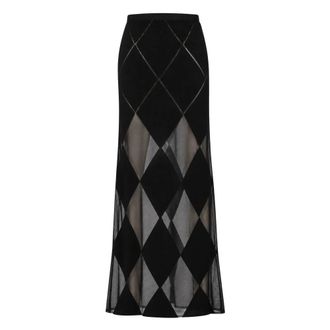 Liviana Conti Lange wollen rok - Dames - Rokken - Zwart - Maat: M Wol