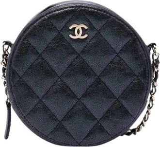 Chanel Pre-owned Vintage Quilted Mini Crossbody - Dames - Vintage Mini Tas - Zwart - ONE Size - Leer - Vintage