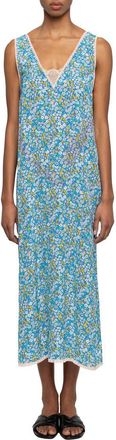 Zadig&Voltaire Renzo Liberty Floral Maxi Dress in Pear at Nordstrom, Size X-Small