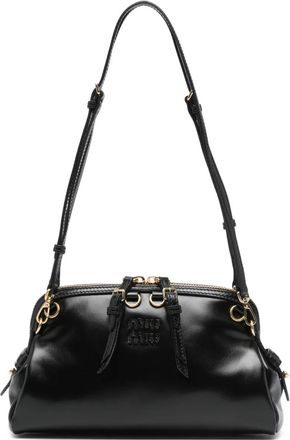 Miu Miu logo-embossed shoulder bag - Black